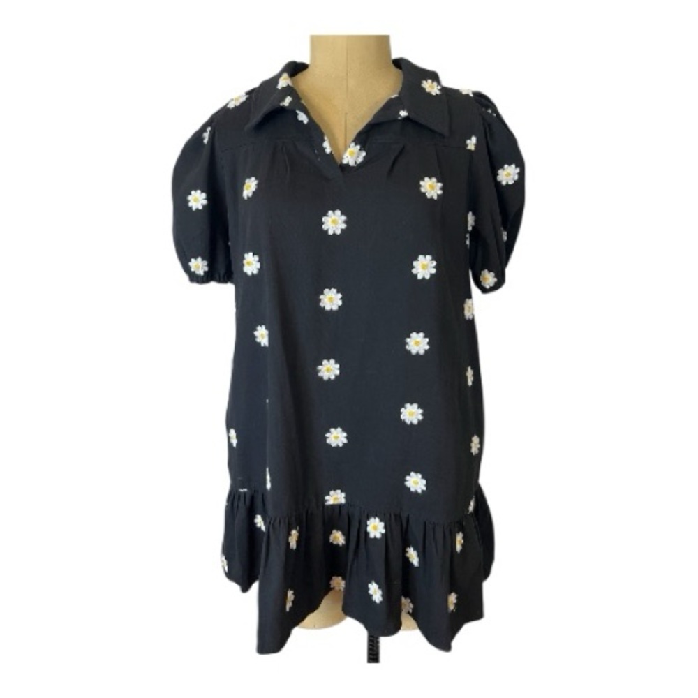 Floral Black Mini Dress